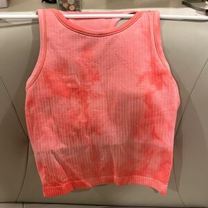 Lululemon Athletica Pink Tie-Dye Ribbed Tank Top